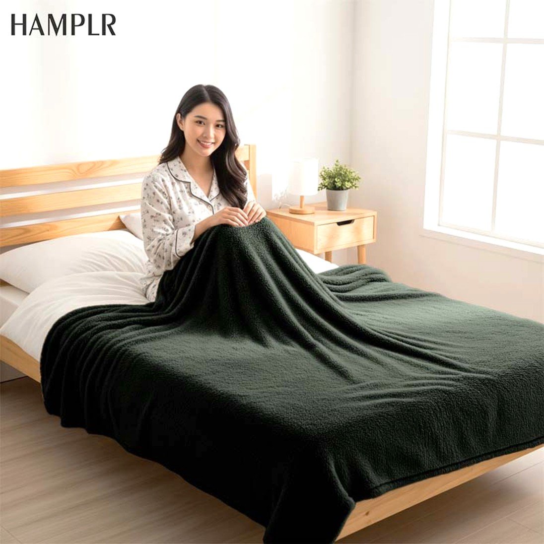 ผ้าห่ม WOMBAT HAMPLR รุ่น SUPER SOFT ขนาด 150X200 ซม. สี OLIVE GREEN_1